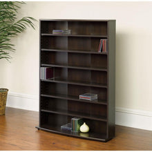 Load image into Gallery viewer, Contemporary 6-Shelf Bookcase Multimedia Storage Rack Tower in Brown Finish