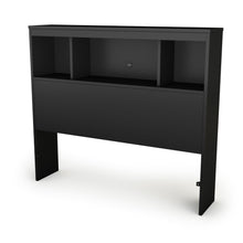 Load image into Gallery viewer, Twin-size Bookcase Headboard in Black Finish - Modern Design
