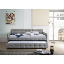 Load image into Gallery viewer, Gray Tufted Polyester Linen Twin Daybed with Trundle
