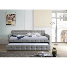 Load image into Gallery viewer, Gray Tufted Polyester Linen Twin Daybed with Trundle