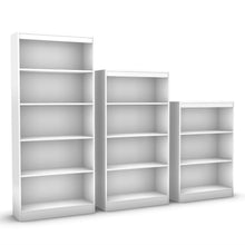 Load image into Gallery viewer, White 4-Shelf Bookcase with 2 Adjustable Shelves
