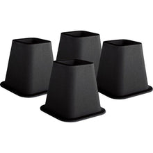 Load image into Gallery viewer, 6-inch High Bed Risers in Black - 4-Pack