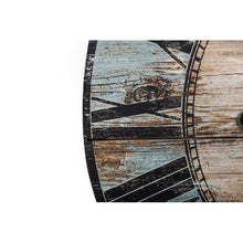 Load image into Gallery viewer, Turquoise Oversized Distressed Paris Wood Wall Clock