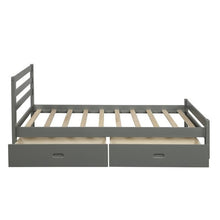 Load image into Gallery viewer, Twin size Gray Low Profile 2 Drawer Storage Platform Bed
