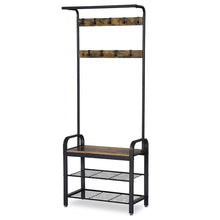 Load image into Gallery viewer, Entryway Modern Industrial Style Hall Tree Coat Rack Shoe Storage Bench