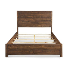 Load image into Gallery viewer, FarmHome Walnut Solid Pine Platform Bed in Queen Size