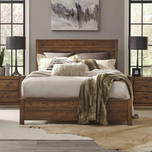 Load image into Gallery viewer, FarmHome Walnut Solid Pine Platform Bed in Queen Size
