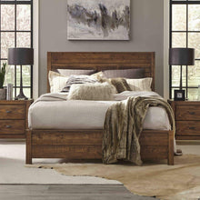 Load image into Gallery viewer, FarmHome Walnut Solid Pine Platform Bed in Queen Size