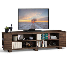 Load image into Gallery viewer, Modern TV Stand in Walnut Wood Finish - Holds up to 60-inch TV