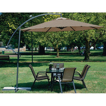 Load image into Gallery viewer, 10 Foot Mocha Offset Patio Canopy Umbrella Rotates 360 Degrees
