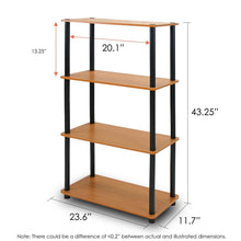 Load image into Gallery viewer, 4-Tier Storage Shelf Display Rack Bookcase in Cherry Finish
