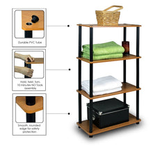 Load image into Gallery viewer, 4-Tier Storage Shelf Display Rack Bookcase in Cherry Finish
