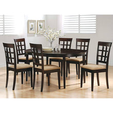Load image into Gallery viewer, Contemporary Oval Dining Table in Dark Brown Cappuccino Wood Finish
