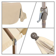 Load image into Gallery viewer, Beige 7.5 Foot Off-White Patio Umbrella with Push Button Tilt and Metal Pole
