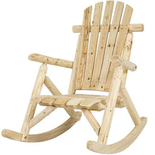 Load image into Gallery viewer, Outdoor Wooden Log Rocking Chair - Adirondack Style
