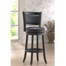 Load image into Gallery viewer, Black 29-inch Swivel Seat Barstool with Faux Leather Cushion Seat
