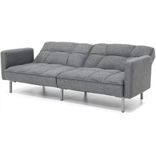Load image into Gallery viewer, Modern Grey Linen Split-Back Futon Sofa Bed Couch
