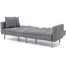 Load image into Gallery viewer, Modern Grey Linen Split-Back Futon Sofa Bed Couch
