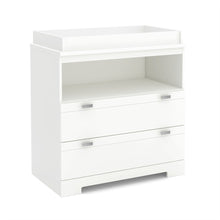 Load image into Gallery viewer, Modern Nursery 2 Drawer Storage Baby Changing Table in White

