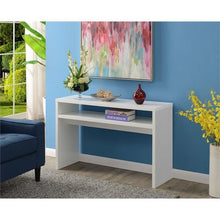 Load image into Gallery viewer, Modern FarmHome White Sofa Table Console Table with Bottom Shelf
