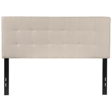 Load image into Gallery viewer, Full size Beige Taupe Fabric Box-Stitch Upholstered Headboard
