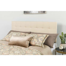 Load image into Gallery viewer, Full size Beige Taupe Fabric Box-Stitch Upholstered Headboard
