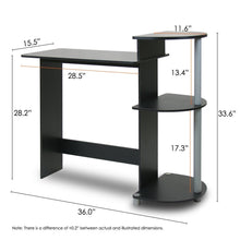 Load image into Gallery viewer, Contemporary Computer Desk in Black and Grey Finish
