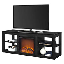 Load image into Gallery viewer, Modern 2-in-1 Electric Fireplace TV Stand in Black
