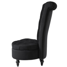 Load image into Gallery viewer, Black Tufted High Back Plush Velvet Upholstered Accent Low Profile Chair
