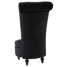 Load image into Gallery viewer, Black Tufted High Back Plush Velvet Upholstered Accent Low Profile Chair
