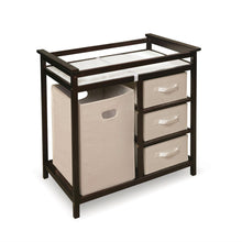 Load image into Gallery viewer, Baby Changing Table with 3 Baskets and Hamper in Espresso
