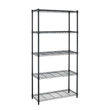 Load image into Gallery viewer, Black Metal 5-Shelf Heavy Duty Shelving Unit Storage Rack
