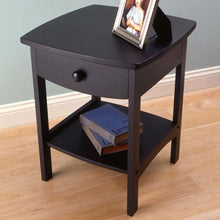 Load image into Gallery viewer, Black 1-Drawer Bedroom Nightstand Contemporary End Table
