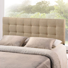 Load image into Gallery viewer, King size Beige Fabric Upholstered Headboard with Modern Tufting
