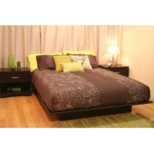 Load image into Gallery viewer, Queen size Platform Bed Frame in Dark Brown Chocolate Wood Finish
