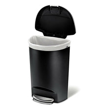 Load image into Gallery viewer, Black 13-Gallon Kitchen Trash Can with Foot Pedal Step Lid
