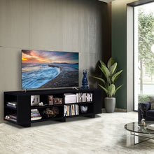 Load image into Gallery viewer, Modern Entertainment Center in Black Wood Finish - Holds up to 60-inch TV
