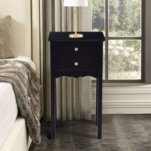 Load image into Gallery viewer, Elegant 2-Drawer End Table Nightstand Side Table in Black Wood Finish
