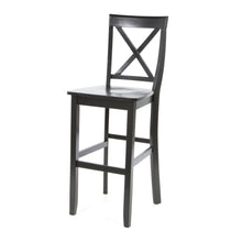 Load image into Gallery viewer, Set of 2 - X-Back Solid Wood 30-inch Barstools in Black Finish
