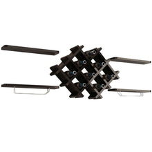 Load image into Gallery viewer, Black 5 Piece Wall Mounted Wine Rack Set with Storage Shelves
