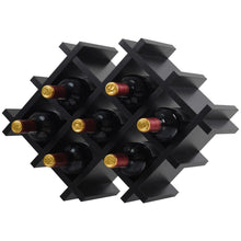 Load image into Gallery viewer, Black 5 Piece Wall Mounted Wine Rack Set with Storage Shelves
