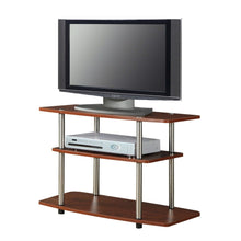 Load image into Gallery viewer, Modern Wood and Metal TV Stand in Cherry Brown Finish
