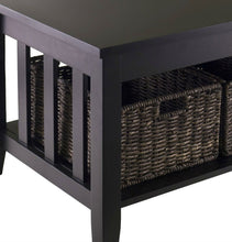 Load image into Gallery viewer, Espresso 2 Tier Coffee Occasional Table with 3 Storage Baskets
