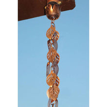 Load image into Gallery viewer, Pure Copper 8.5 Ft Leaves Rain Chain Rainwater Downspout
