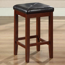 Load image into Gallery viewer, Set of 2 - Vintage Mahogany Bar Stools with Faux Leather Cushion Seat
