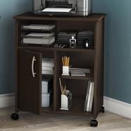 Load image into Gallery viewer, Contemporary Printer Stand Cart with Storage Shelves in Chocolate
