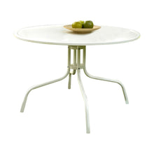 Load image into Gallery viewer, Round Patio Dining Table in White Outdoor UV Resistant Metal
