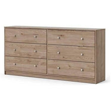 Load image into Gallery viewer, Farmhouse Contemporary 6 Drawer Double Dresser in Oak
