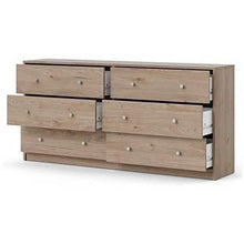 Load image into Gallery viewer, Farmhouse Contemporary 6 Drawer Double Dresser in Oak
