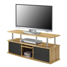 Load image into Gallery viewer, Modern 50-inch TV Stand in Light Oak / Black Wood Finish
